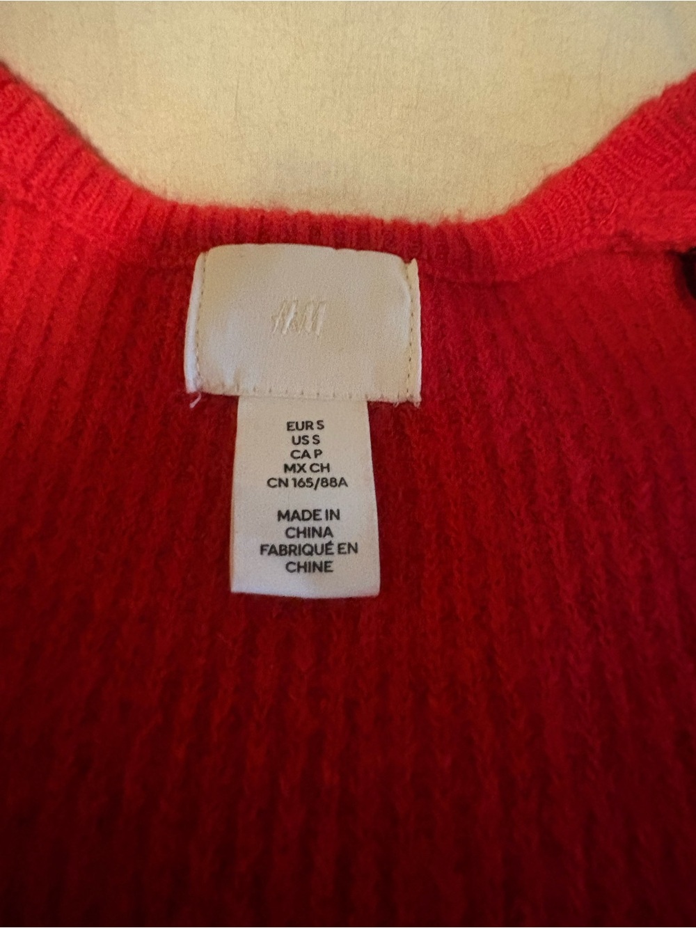 H&M Red Square-Neck Ribbed Knit Sweater - Picture 4 of 10